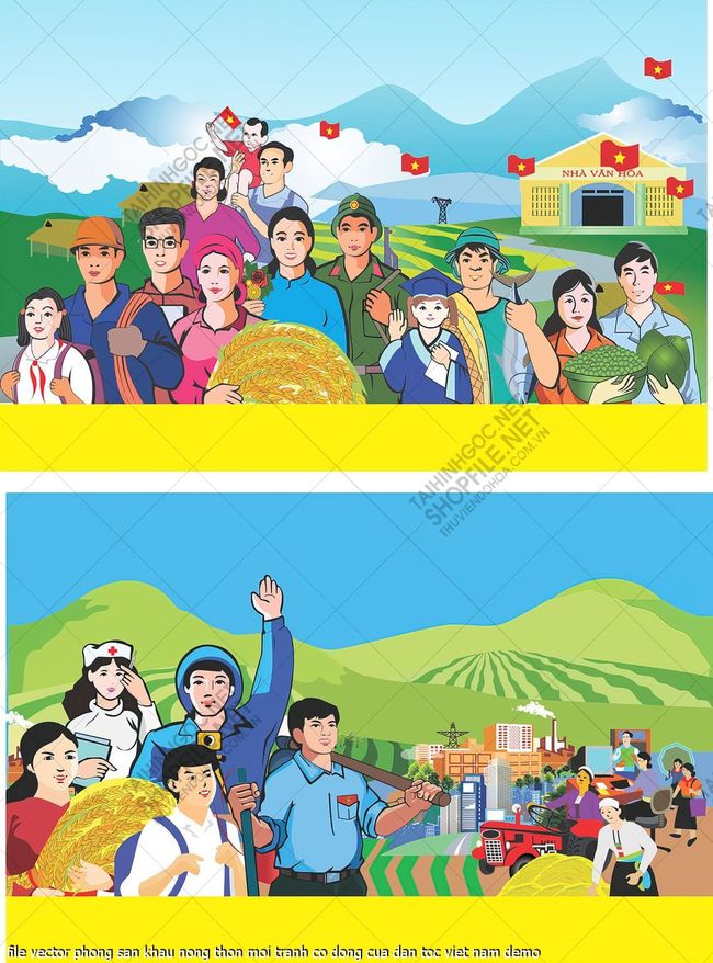 file vector phong san khau nong thon moi tranh co dong cua dan toc viet nam